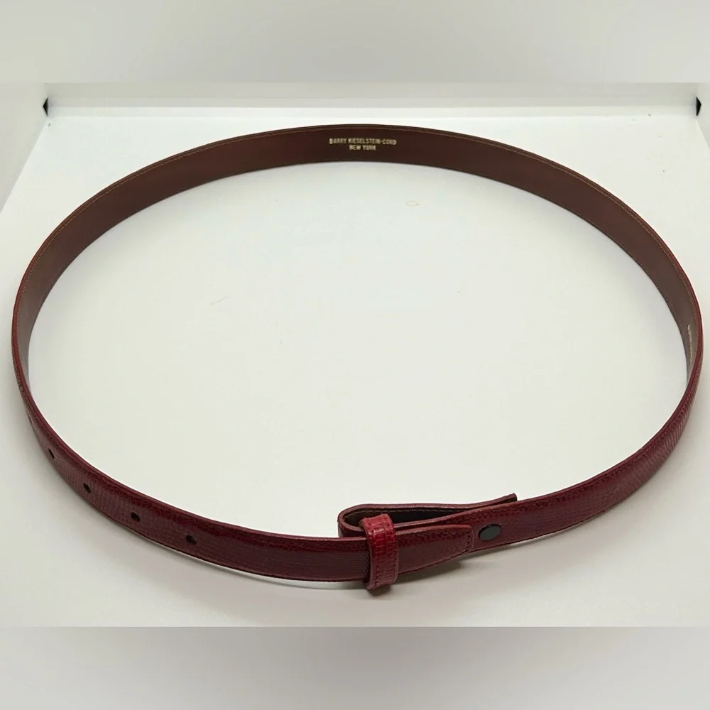 Barry Kieselstein-Cord Vintage Skinny Red Lizard Belt Strap 4 NEW CONDITION - Picture 4 of 10
